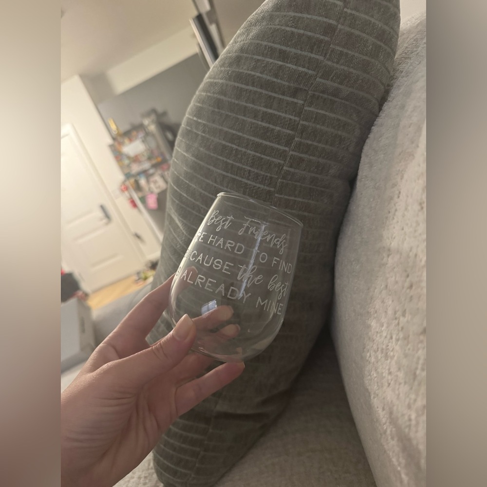 Engraved Wine Glass-  Friendship Quote